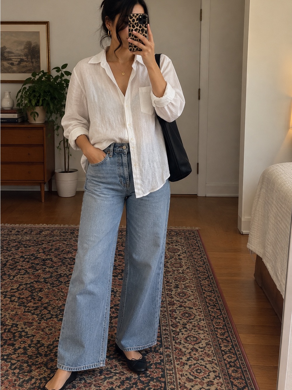 J.Crew Slim White Linen Button Down Shirt Size Large